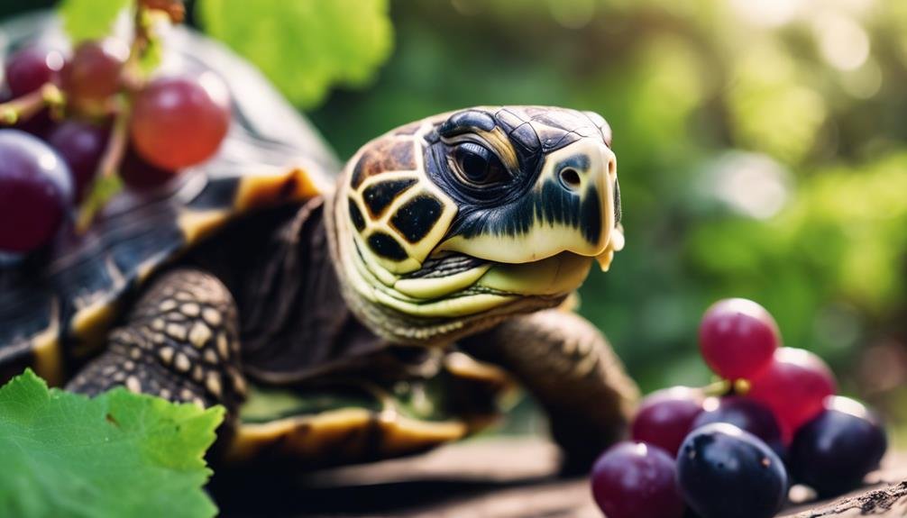 feeding grapes to turtles