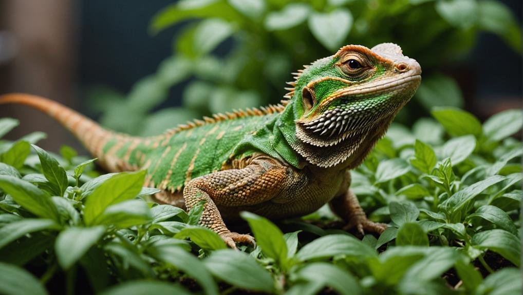 bearded dragons eating basil