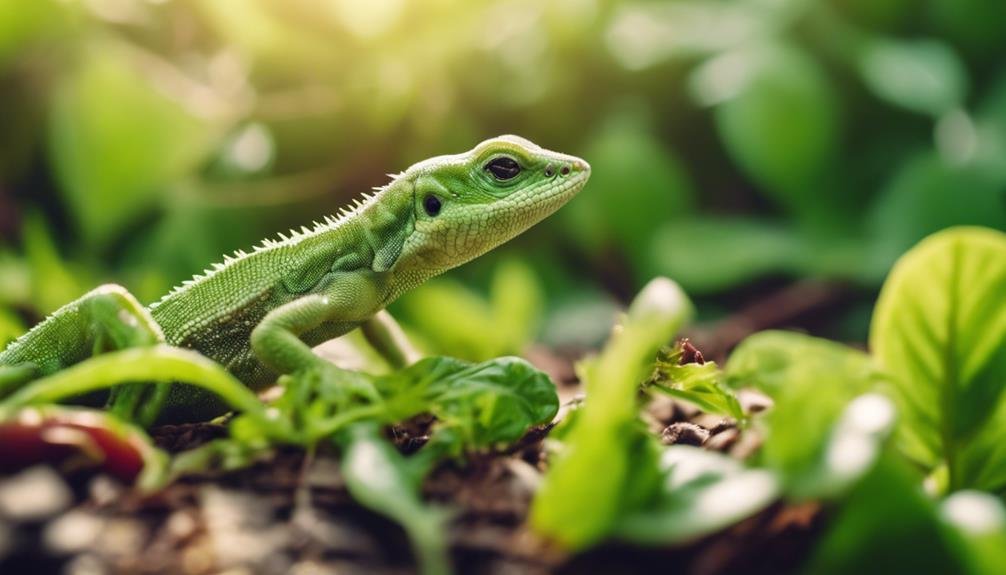 emerging herbivore baby lizards